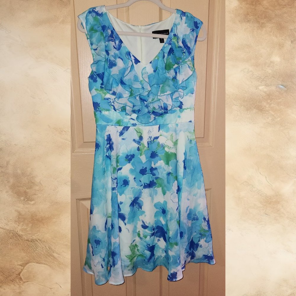 Soft chiffon dress with ruffles by Connected Petite from Macy's- size 8P